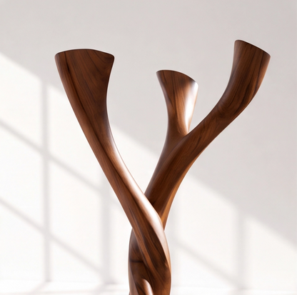 Sculptural Solid Wood Tree Coat Rack