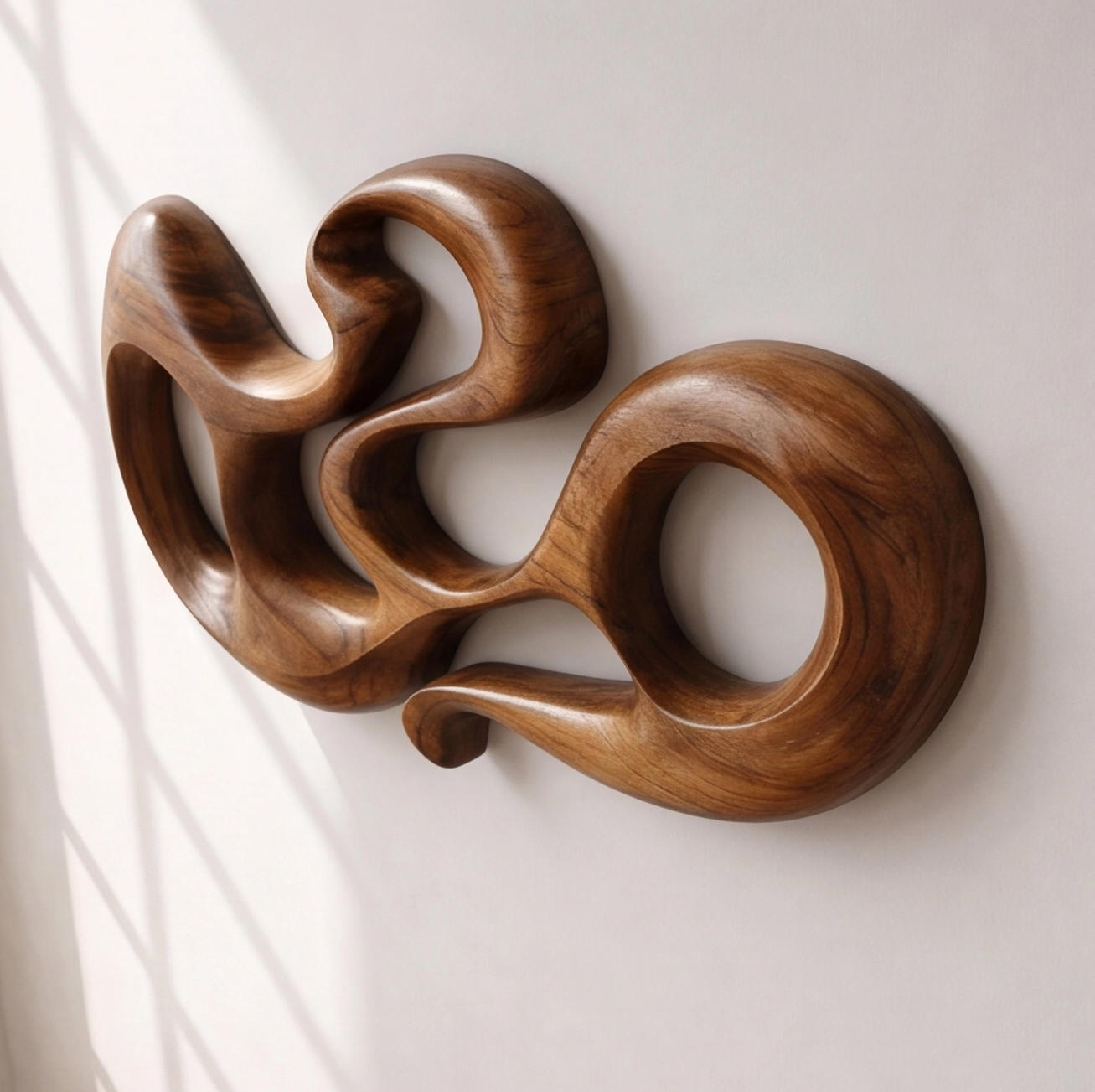 Organic Modern Abstract Wood Wall Sculpture
