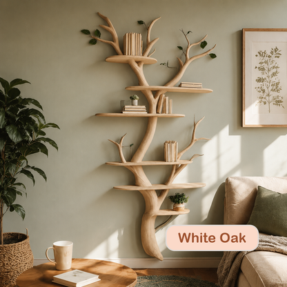 Solid Wood Freestanding Tree Shaped Bookshelf