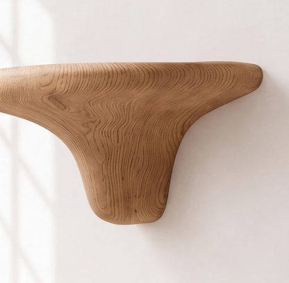 Handmade Solid Wood Mushroom Floating Shelf