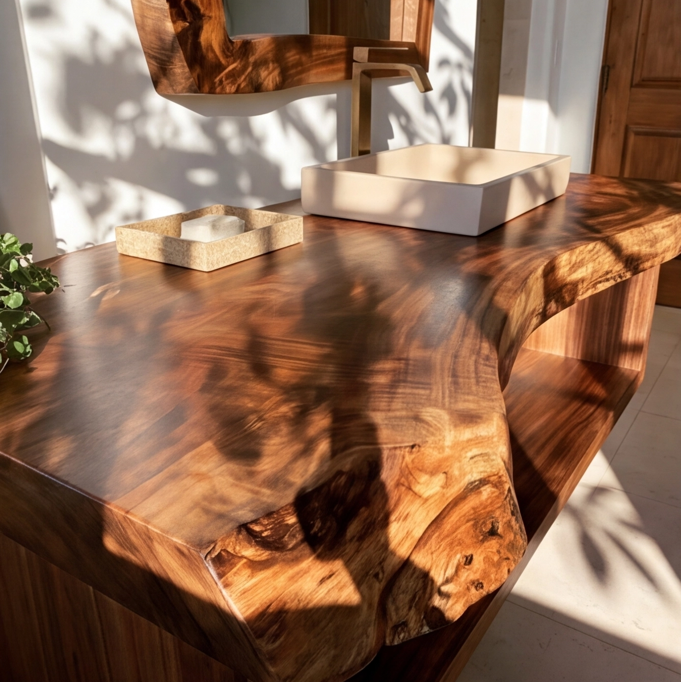 Rustic Solid Wood Bathroom Vanity Cabinet