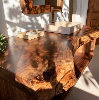 Rustic Solid Wood Bathroom Vanity Cabinet
