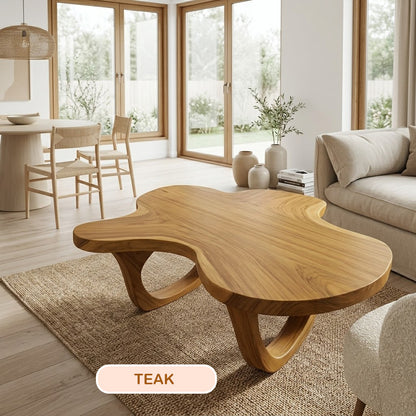 Solid Wood Organic Freeform Coffee Table