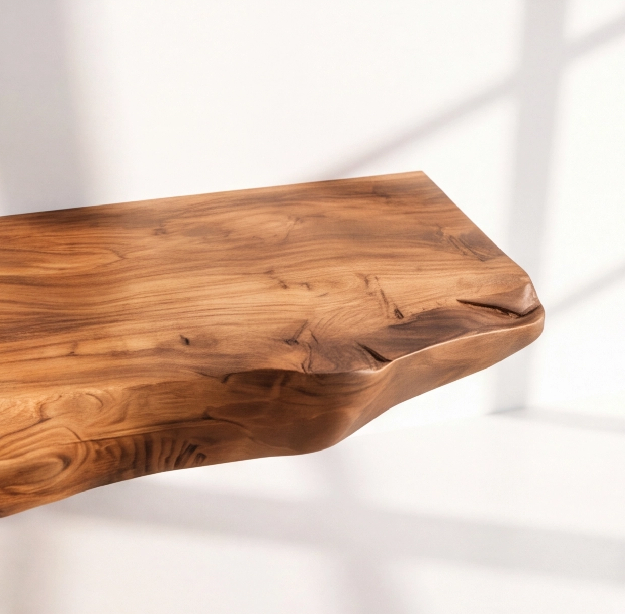 Farmhouse Solid Wood Live Edge Floating Shelf
