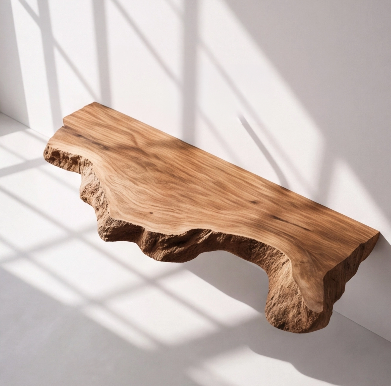 Handmade Rustic Wood Floating Bathroom Counter