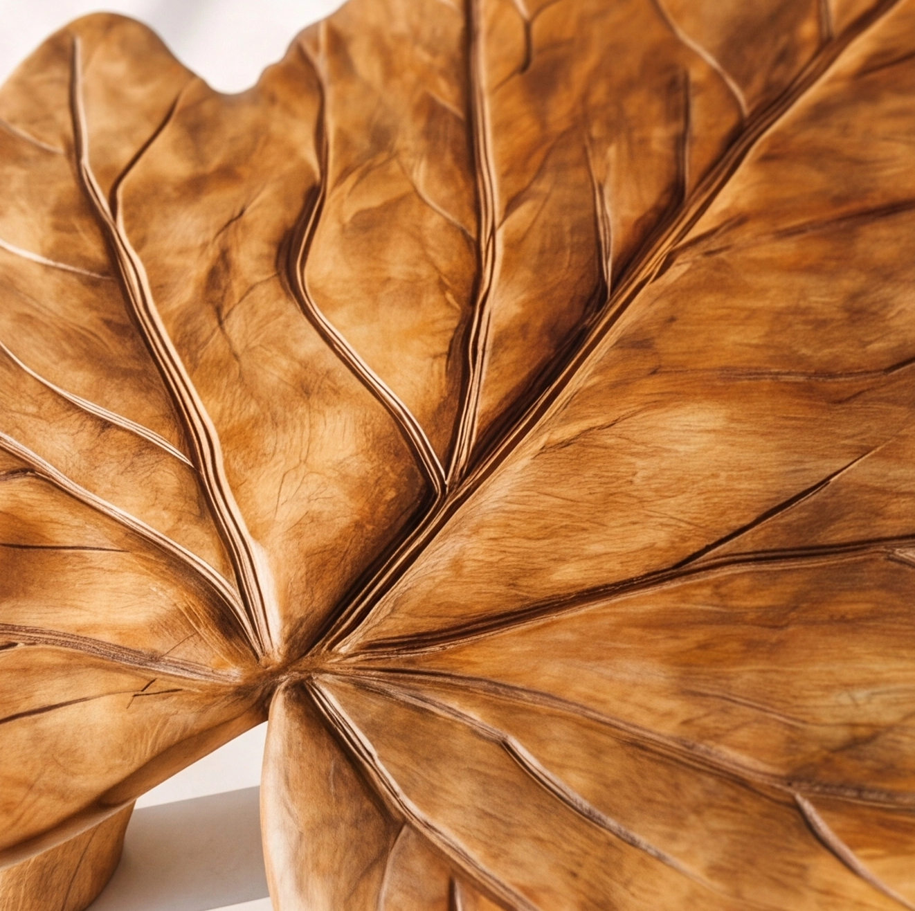 Solid Wood Leaf Shaped Coffee Table