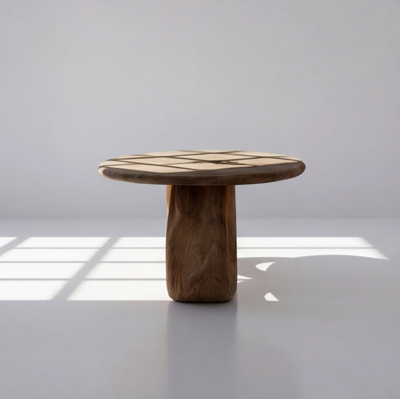 Japandi Solid Wood Oval Coffee Table