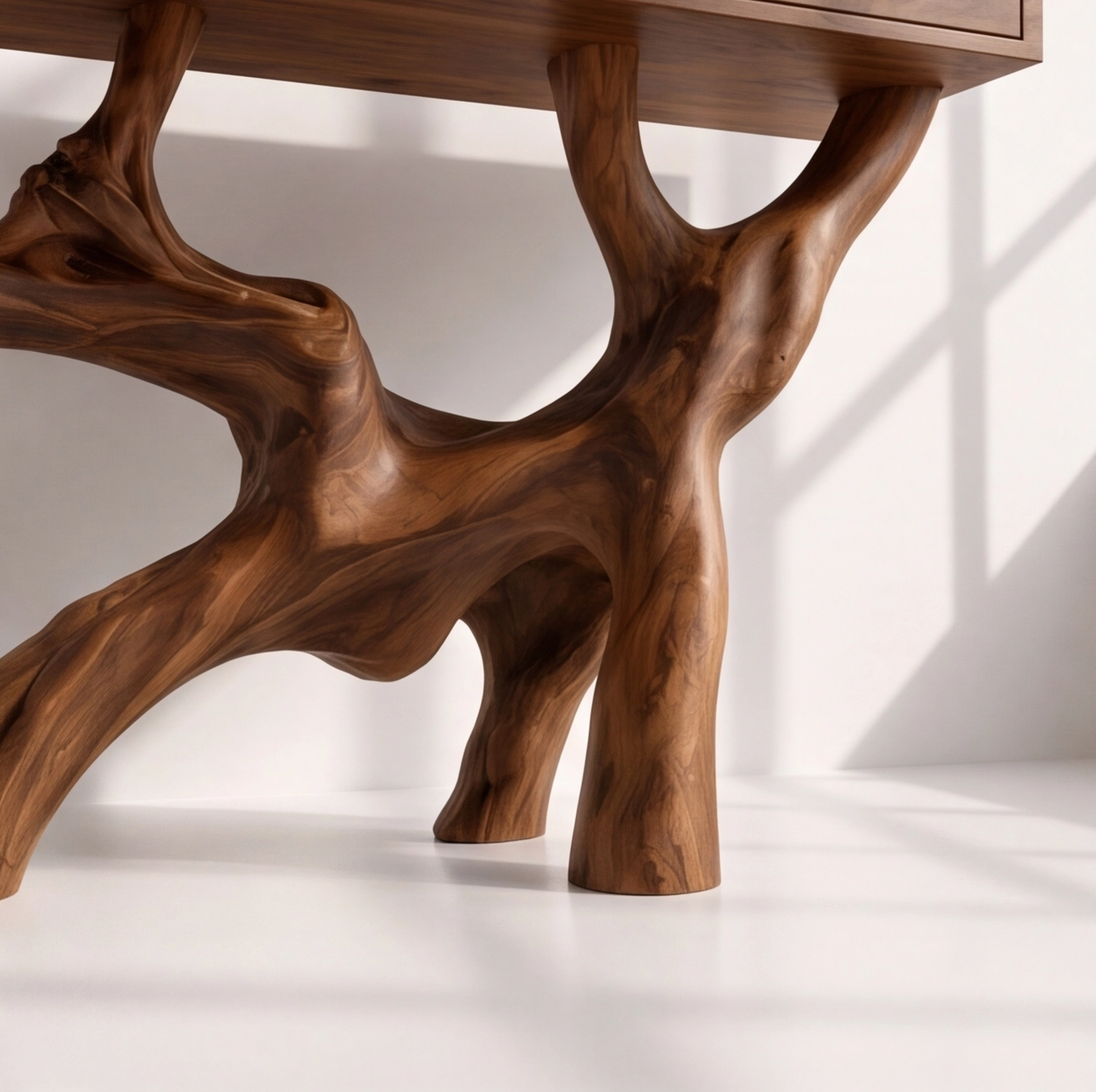Rustic Solid Wood Console Table With Drawers