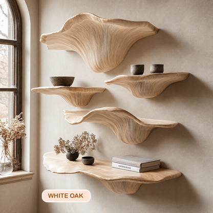 Organic Modern Wood Mushroom Floating Shelf