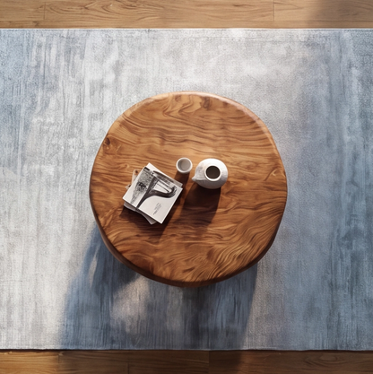 Solid Wood Round Hollow Base Coffee Table