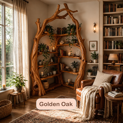Solid Wood Corner Tree Bookshelf