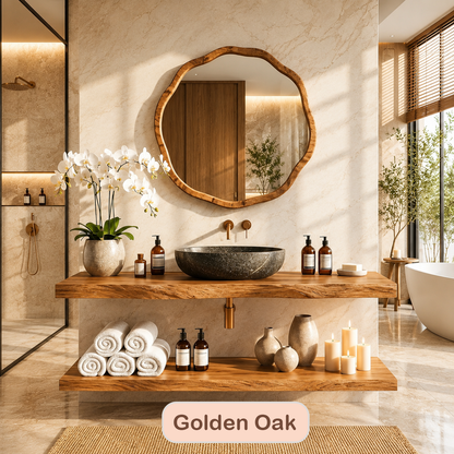 Rustic Modern Floating Wood Bathroom Vanity