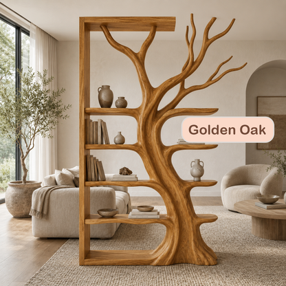 Solid Wood Bookcase Room Divider