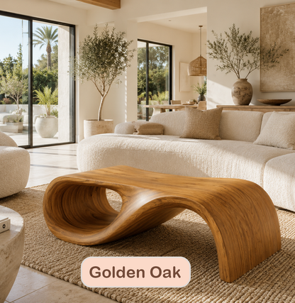 Organic Modern Curved Wood Coffee Table
