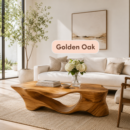 Handmade Sculptural Solid Wood Coffee Table