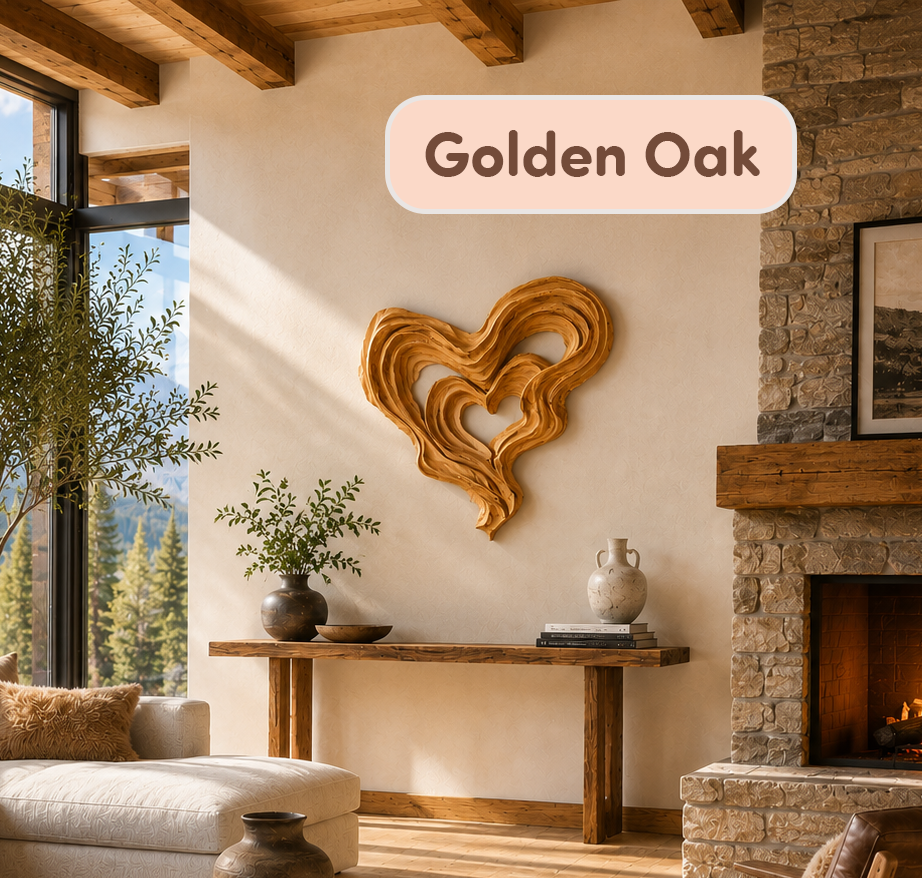 Abstract Wooden Heart Wall Art Sculpture
