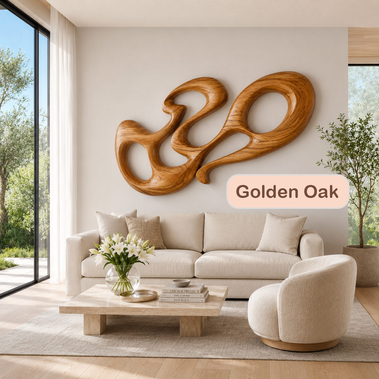 Organic Modern Abstract Wood Wall Sculpture