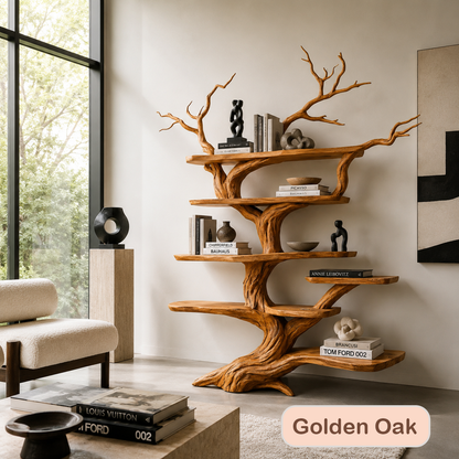Organic Wood Tree Branch Bookshelf