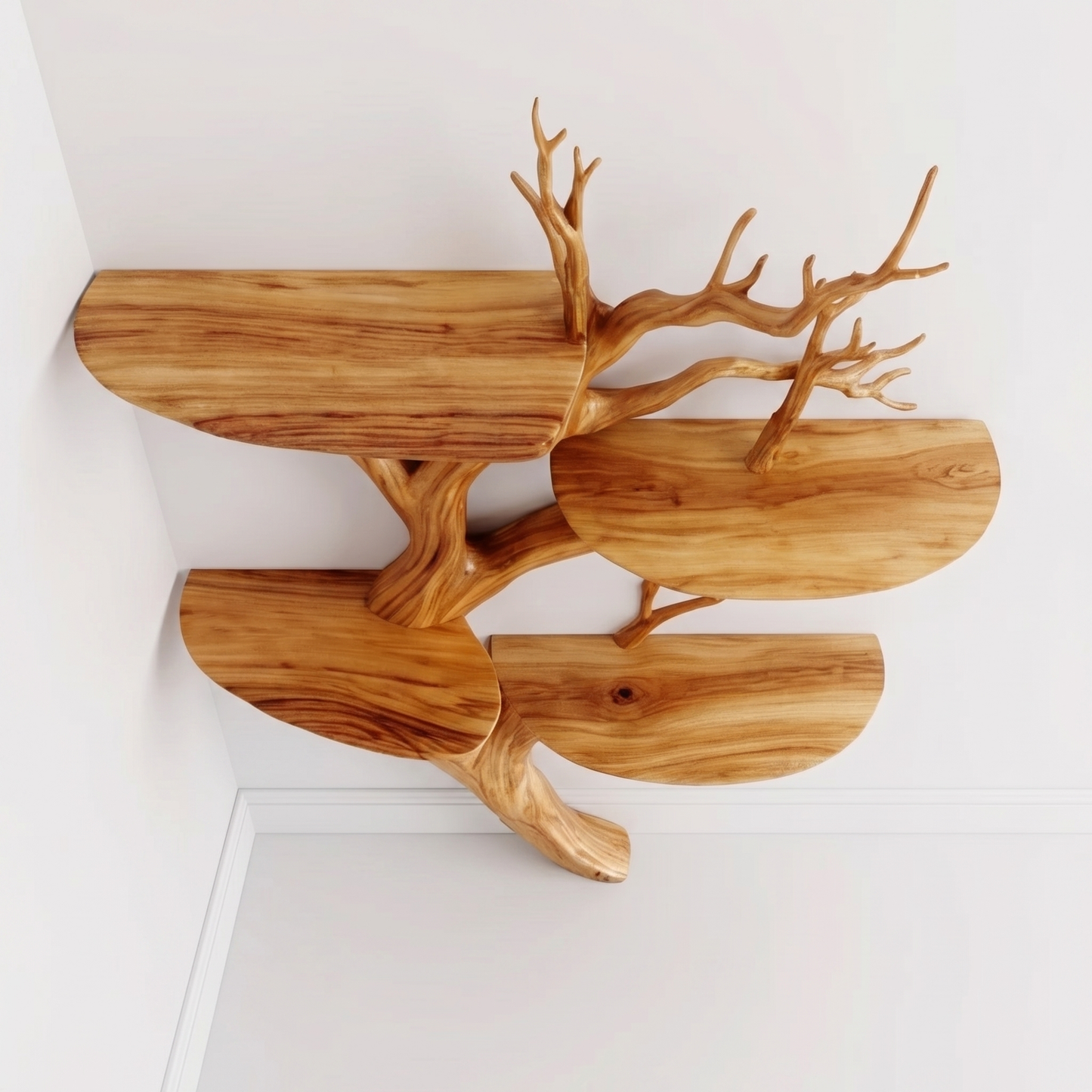 Handmade Wall Mounted Tree Branch Bookcase