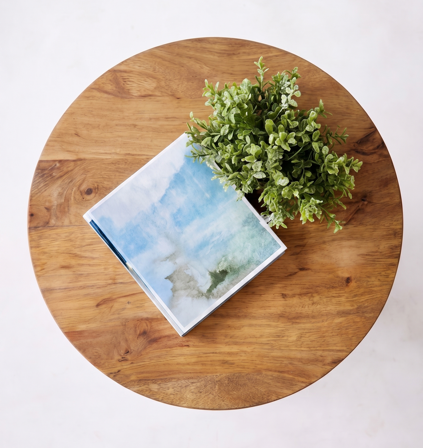 Round Solid Wood Tree Root Side Table
