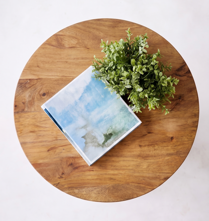 Round Solid Wood Tree Root Side Table