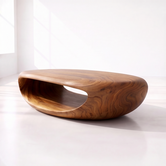 Organic Modern Oval Wood Coffee Table
