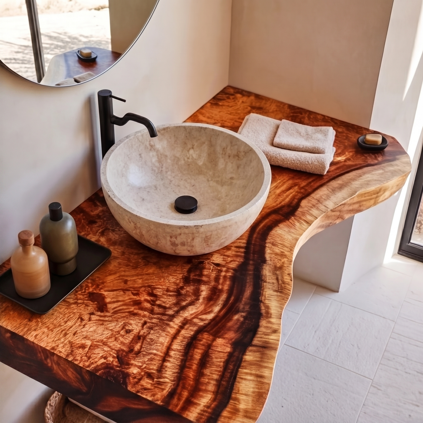 Floating Hardwood Bathroom Vanity