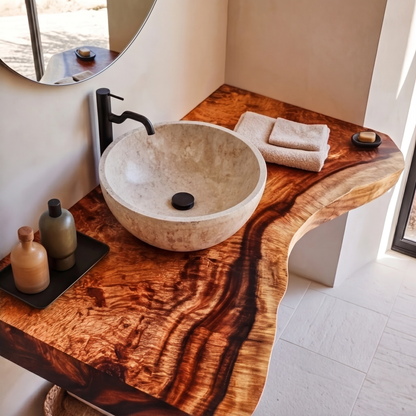 Floating Hardwood Bathroom Vanity