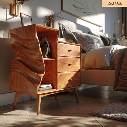 Organic Modern Sculptural Wood Nightstand