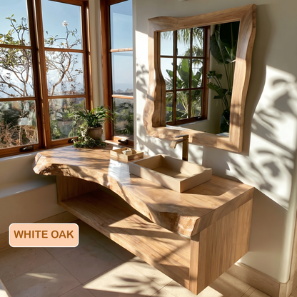 Rustic Solid Wood Bathroom Vanity Cabinet