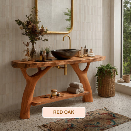 Freestanding Solid Wood Bathroom Vanity Console