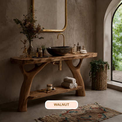 Freestanding Solid Wood Bathroom Vanity Console