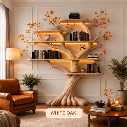 Wall Mounted Solid Wood Branch Bookshelf