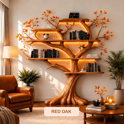 Wall Mounted Solid Wood Branch Bookshelf
