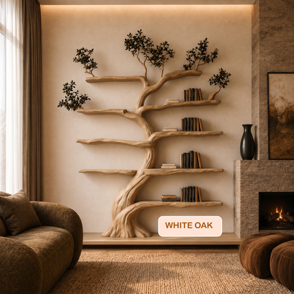 Rustic Solid Wood Tree Branch Shelving