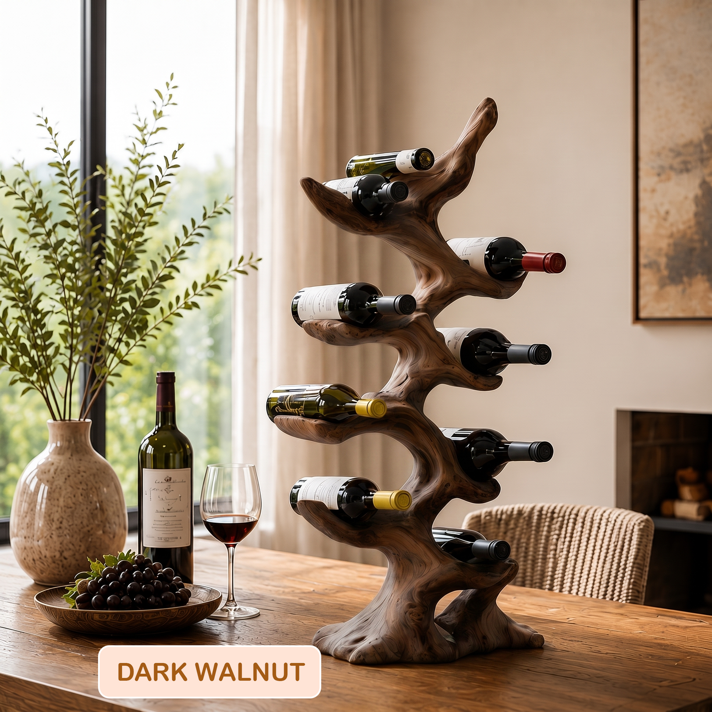 Freestanding Wooden Tree Wine Rack