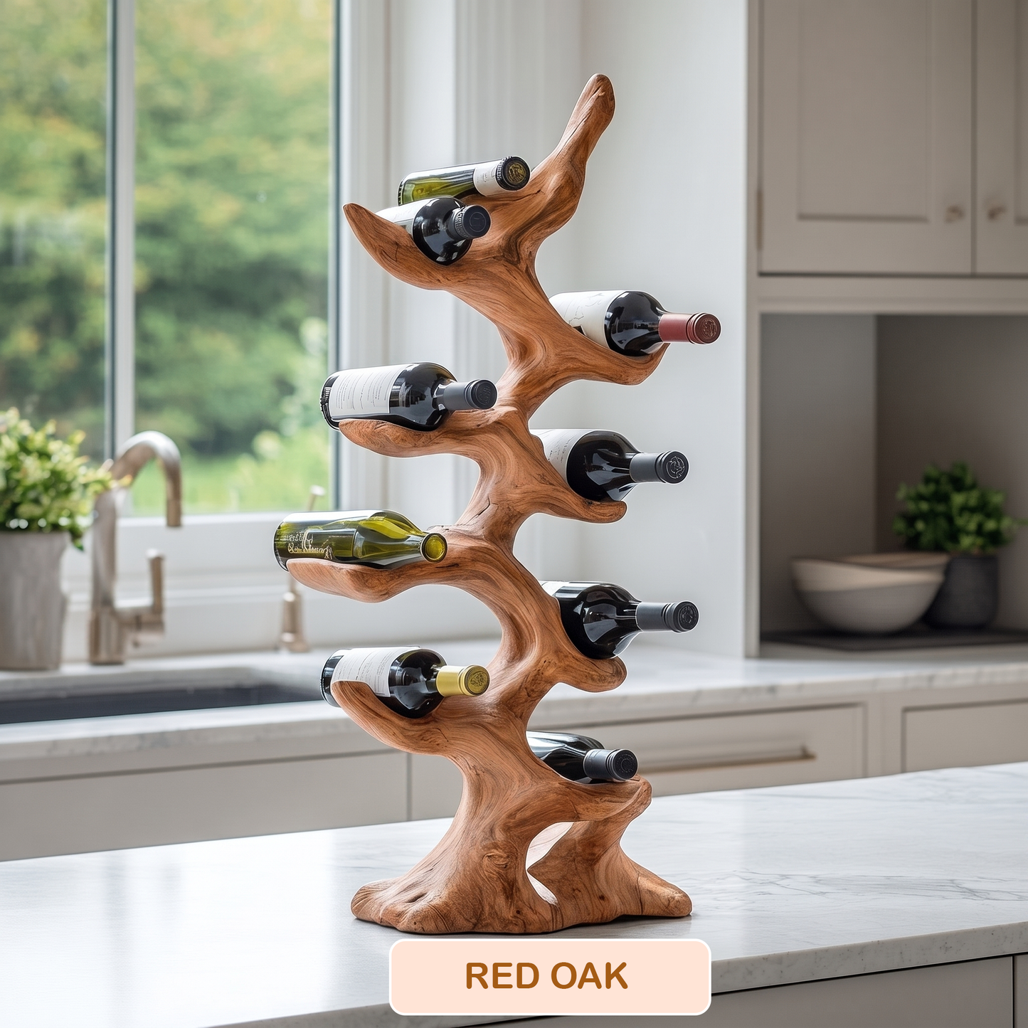 Freestanding Wooden Tree Wine Rack