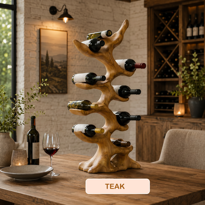 Freestanding Wooden Tree Wine Rack
