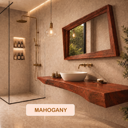 Floating Modern Rustic Wood Bathroom Vanity