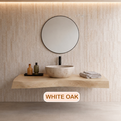 Floating Hardwood Bathroom Vanity