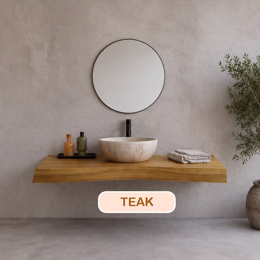 Floating Hardwood Bathroom Vanity