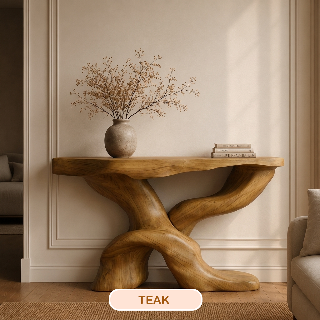 Handmade Wood Entryway Console Table