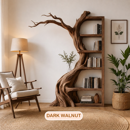 Floor Standing Branch Design Wooden Bookshelf