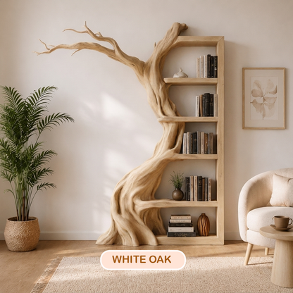 Floor Standing Branch Design Wooden Bookshelf