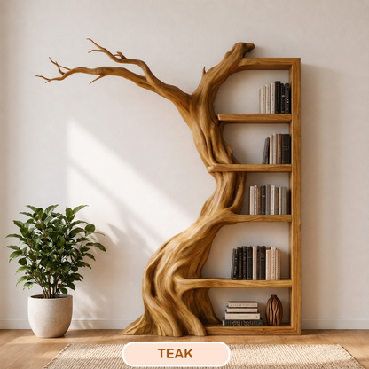 Floor Standing Branch Design Wooden Bookshelf