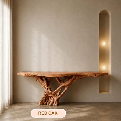 Solid Wood Tree Root Console Table