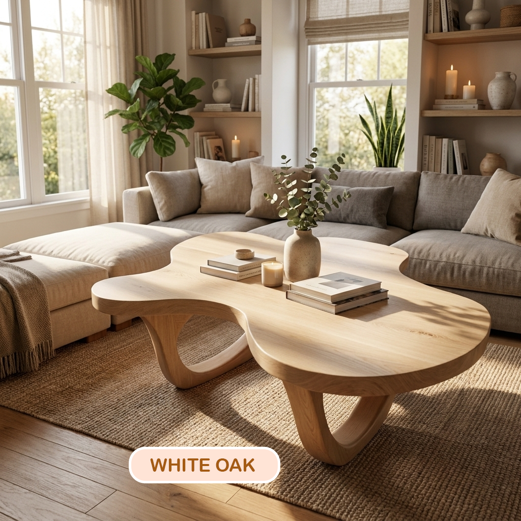 Solid Wood Organic Freeform Coffee Table