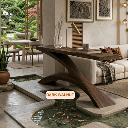 Modern Z-Shaped Wooden Console Table