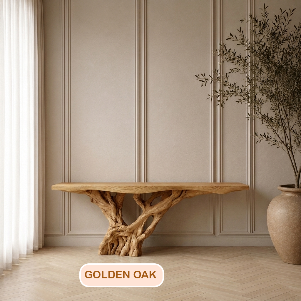Solid Wood Tree Root Console Table