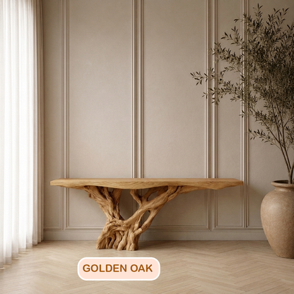 Solid Wood Tree Root Console Table
